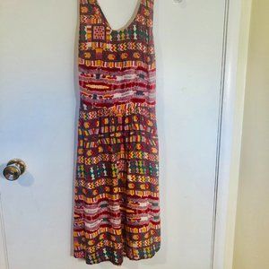 Roxy Dress  Strappy Mini Dress Aztec design Viscose Size M